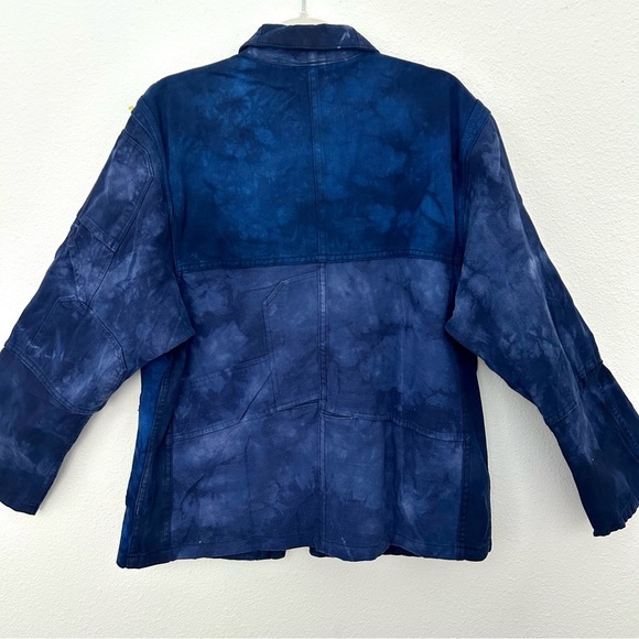 Barn Chore Coat NEW One-of-a-Kind Utility Jacket Over-Dye Blue Green Size Medium - Picture 8 of 14